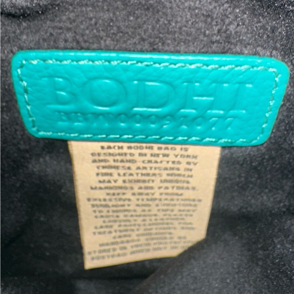 NEW Leather Bodhi Two-Tone Turquoise and Beige IPad Crossbody Bag - Picture 5 of 7